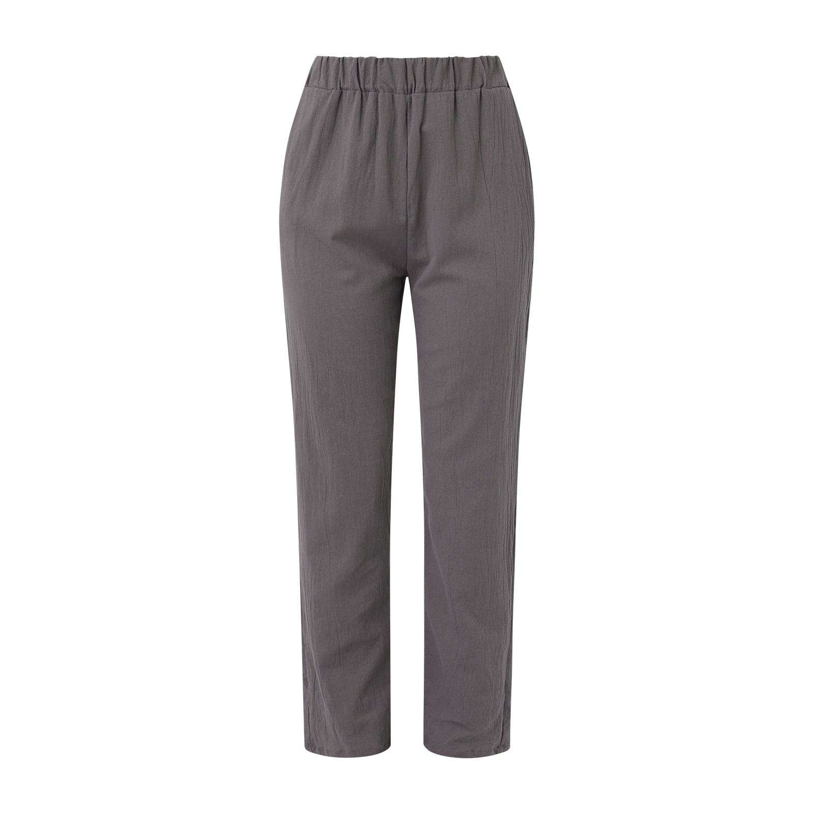 thumbnail image 4 of Pantalones anchos de cintura alta para mujer: pantalones elásticos con cordón, poliéster, estampado, bolsillos laterales, corte deportivo informal., 4 of 8